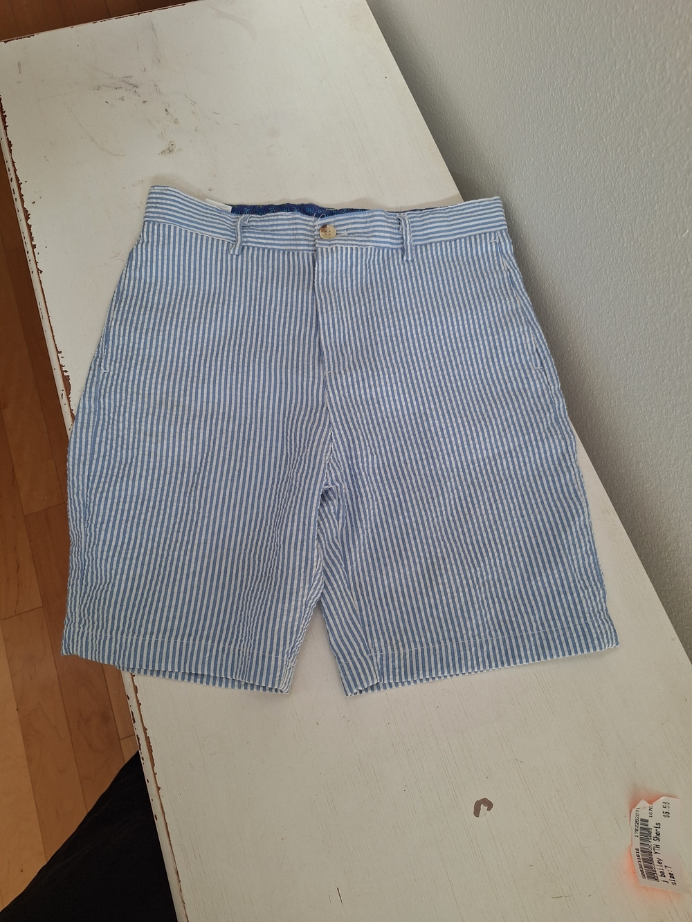 Kids Blue Seersucker Stripe Shorts